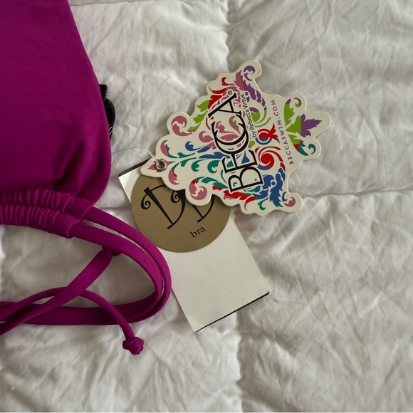 {Becca} Purple Halter Neck Bikini Top Adjustable Straps & Remove able Pads | M - Picture 4 of 6